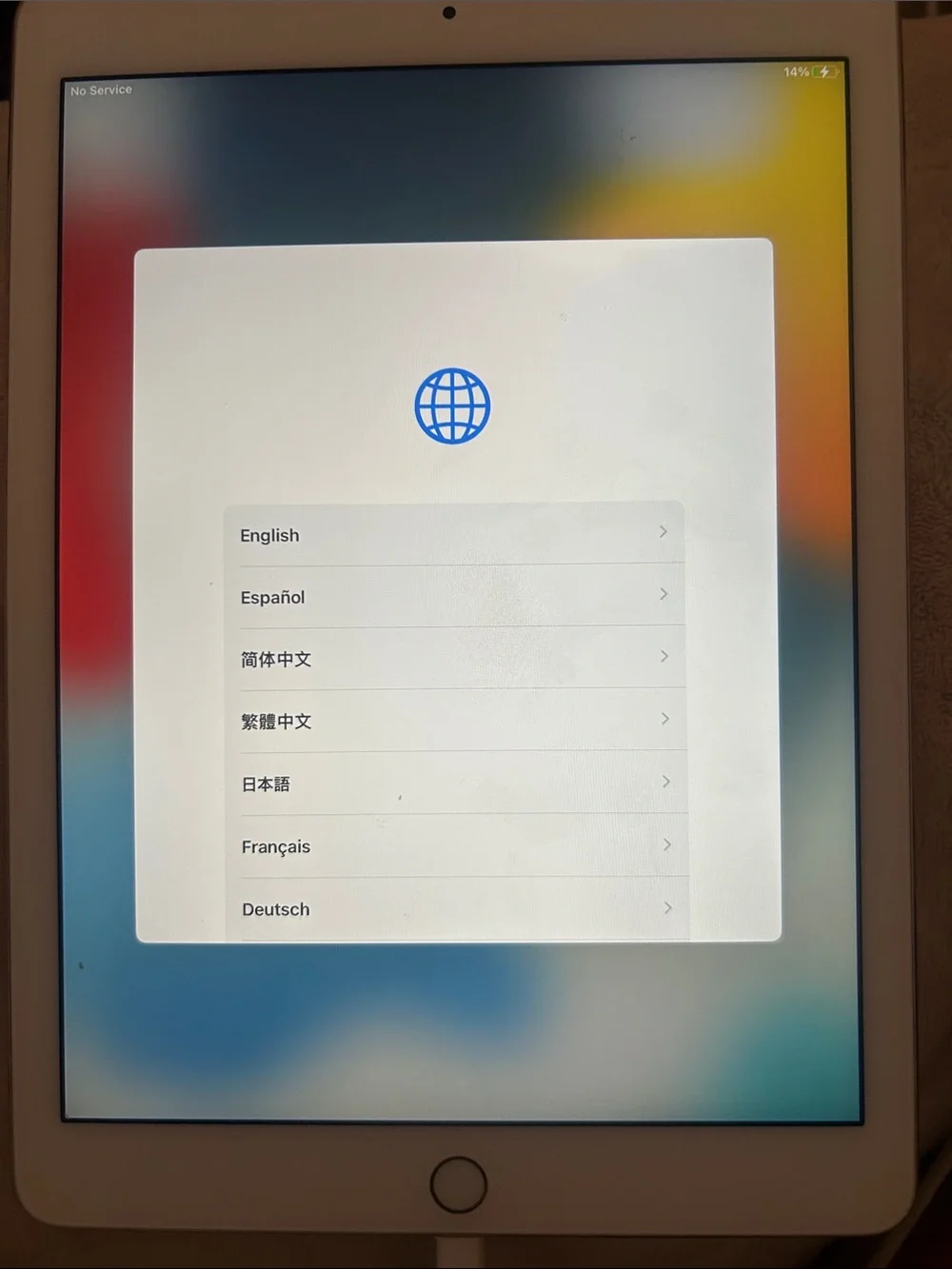 Unlocked Apple White iPad with Multicolor Gradient Display